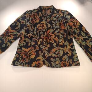 Violet b petite tapestry zip up blazer